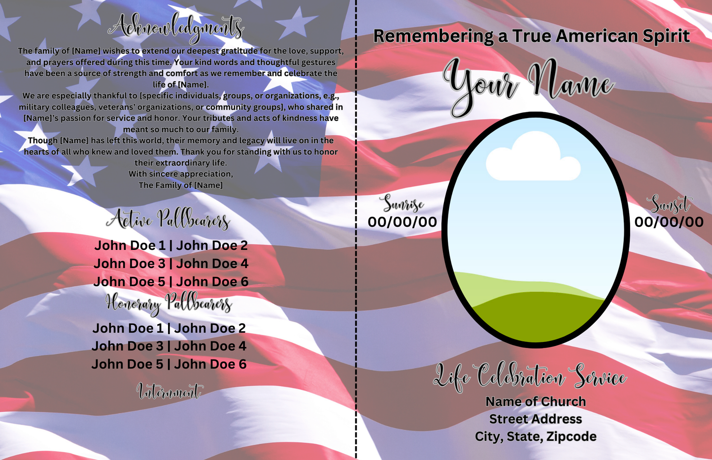 My Mission Complete” – Editable 8-Page Canva Obituary Template | Patriotic Veteran Memorial Program