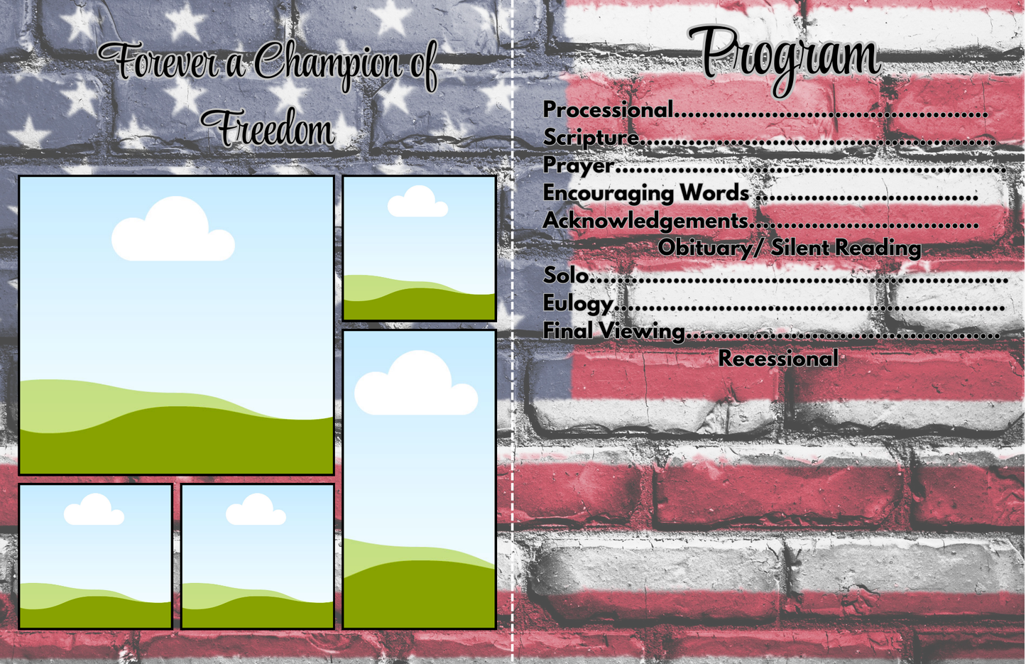 Forever in Service” – Editable 8-Page Canva Obituary Template | Veteran & Military Memorial Program