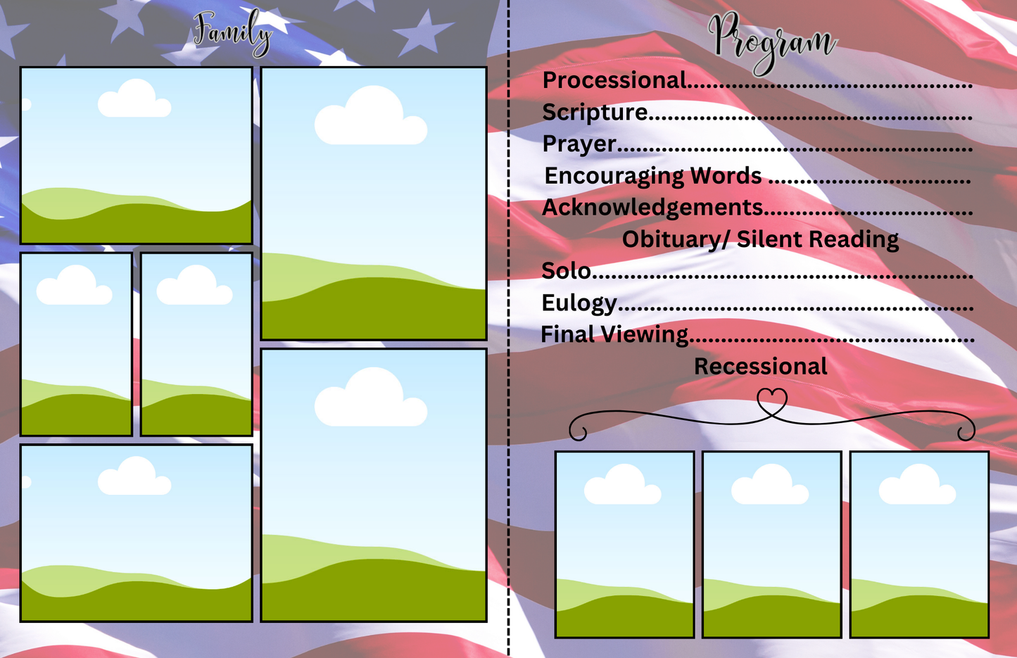 My Mission Complete” – Editable 8-Page Canva Obituary Template | Patriotic Veteran Memorial Program