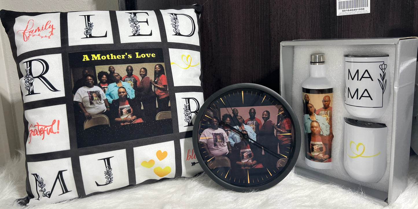 Custom Photo Pillow – Personalized with Up to 4 Photos, Name & Optional Poem