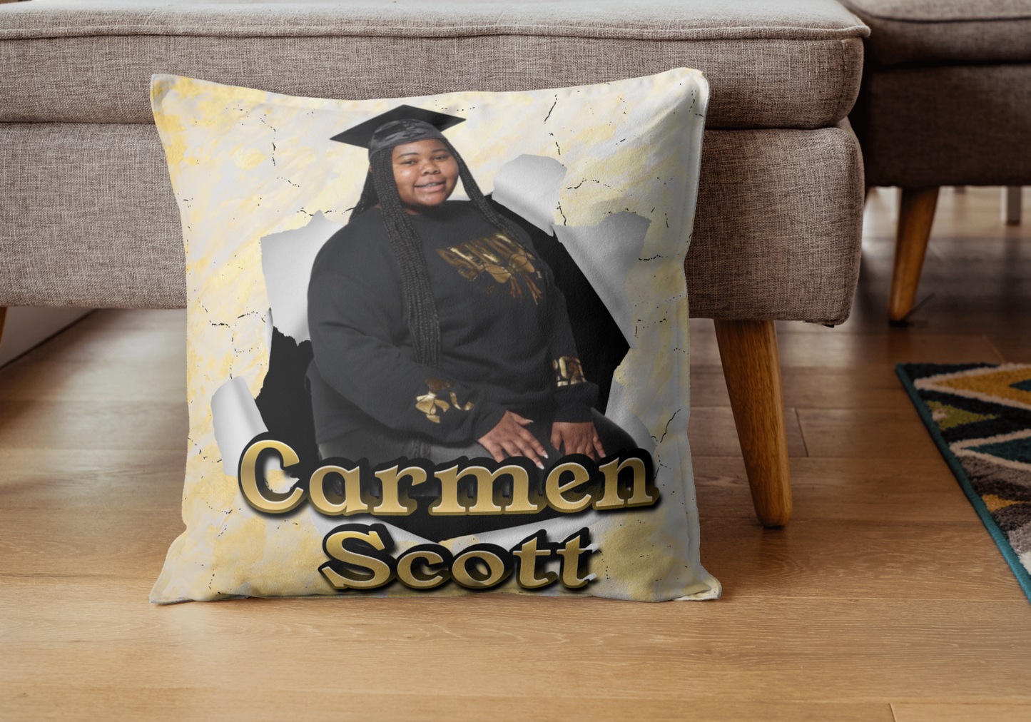 Forever Framed™ Custom Double-Sided Graduation Diploma Pillow Case – 15.7” Keepsake