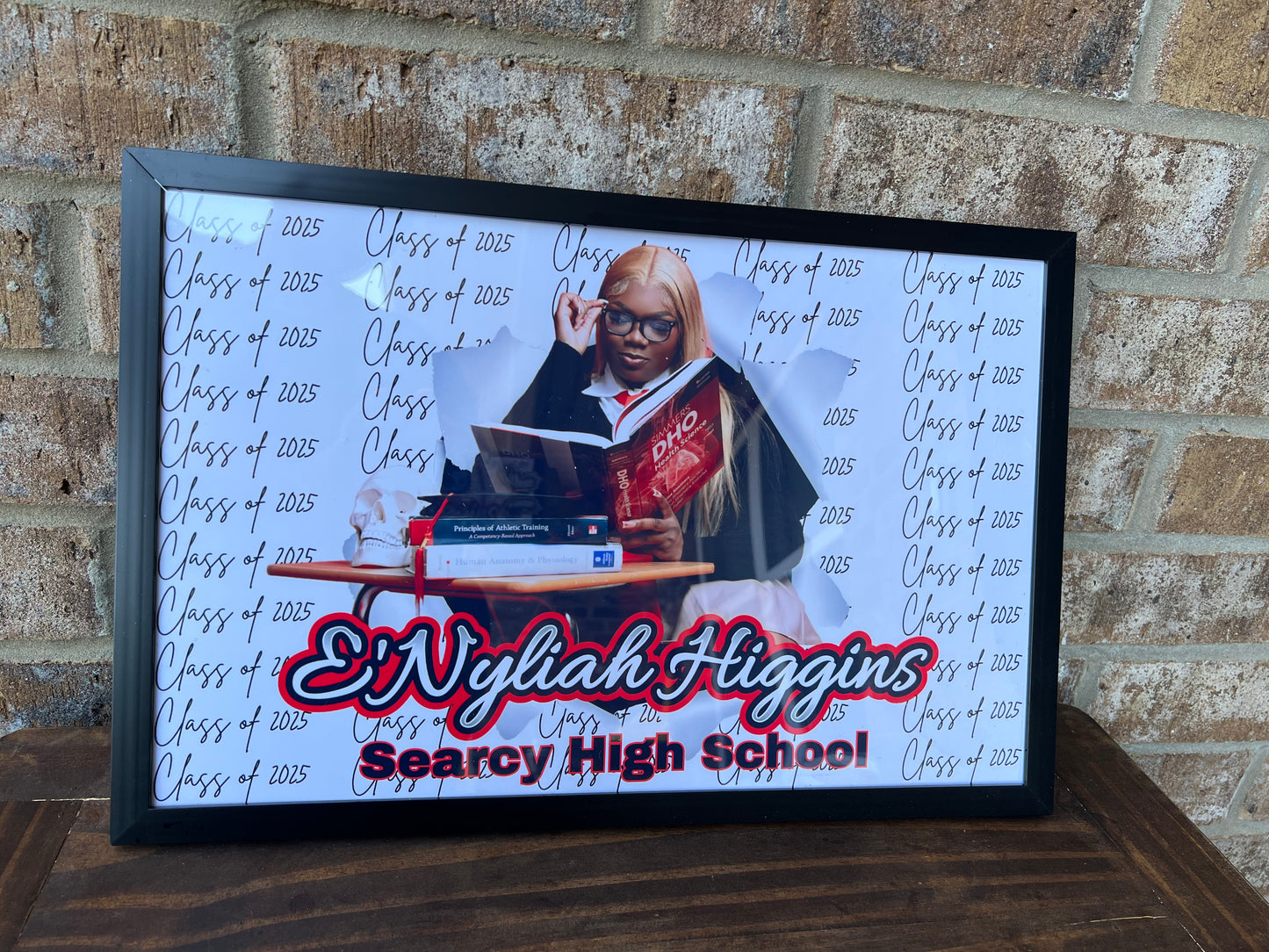 Milestone Shine™ Custom 2025 Senior Grad Frame – 11x17 or 13x19 Glossy Print in Black Trim Frame