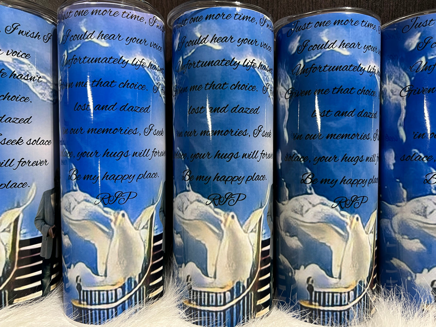 Forever in My Heart – Custom Memorial Tumbler with Photos, Name & Personalized Colors