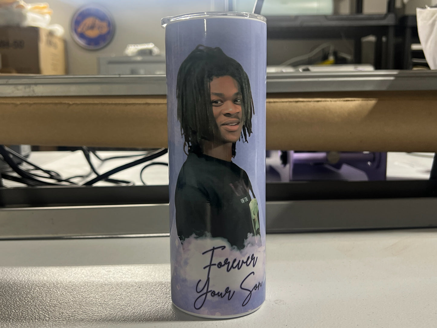 Forever in My Heart – Custom Memorial Tumbler with Photos, Name & Personalized Colors