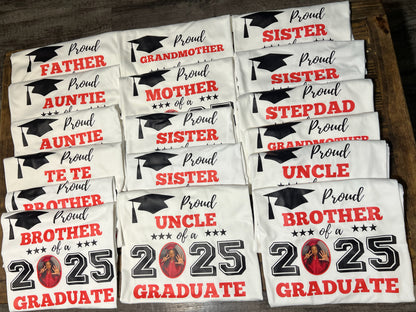 GradVibe™ Center Design Custom Graduation T-Shirt – Up to 5 Photos & School Logo