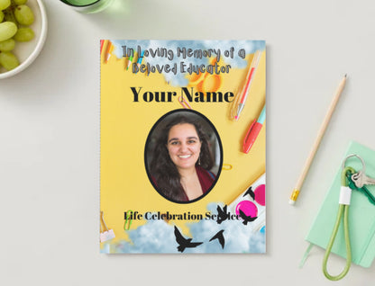 In Every Lesson” – Editable 8-Page Canva Obituary Template | Teacher & Educator Memorial Program